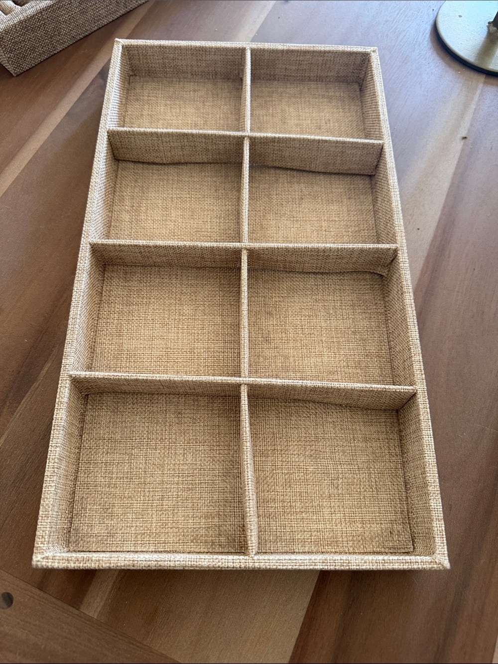 Neutral Beige 8 Compartment Drawer jewelry Organizer